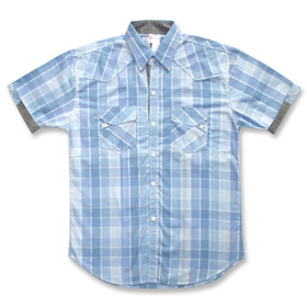 Just Got Light Blue Plaid Shirt